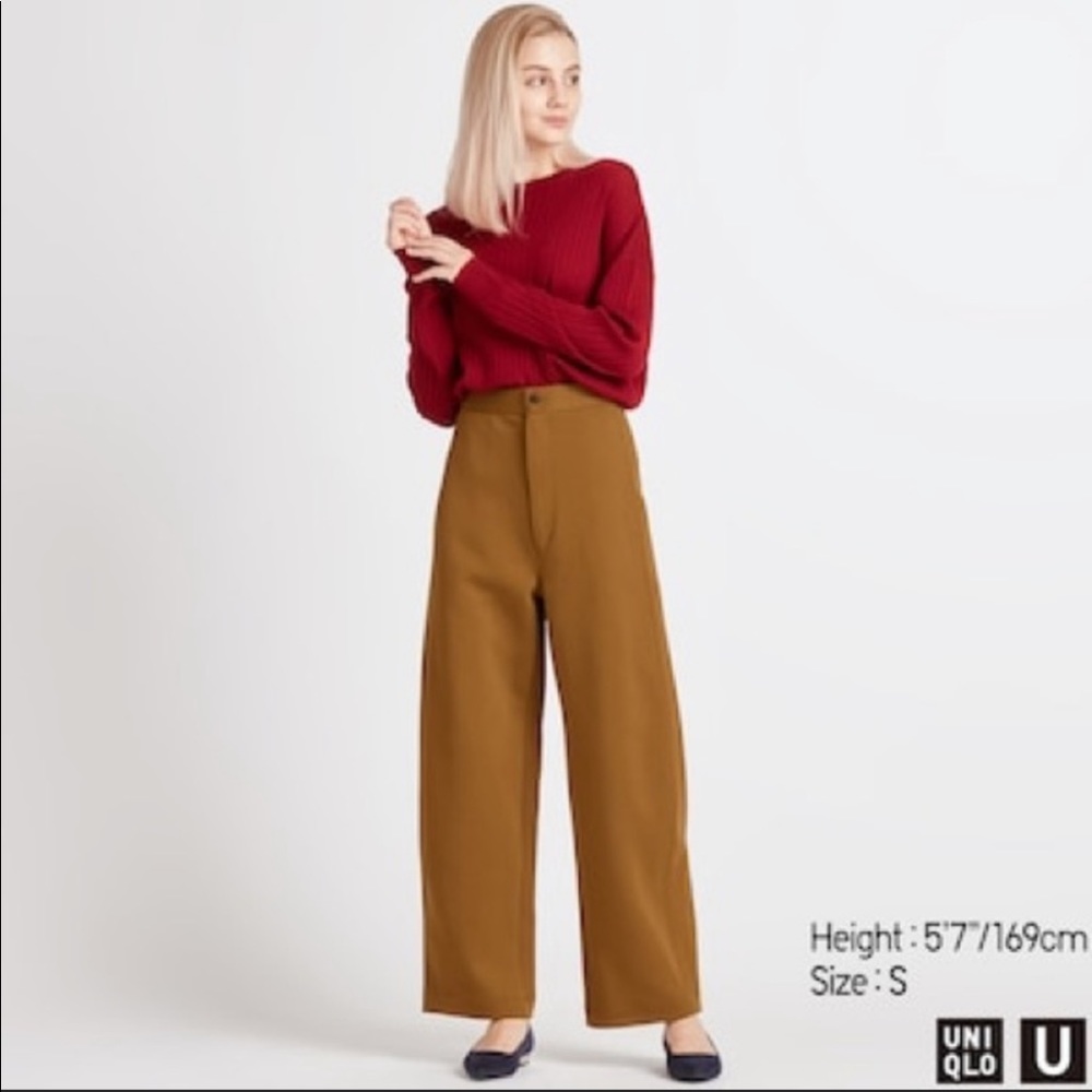 Uniqlo wide fit curved jersey pants XS